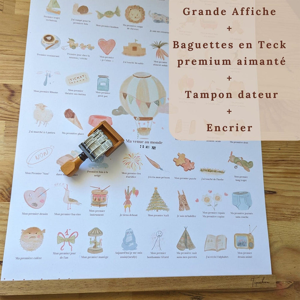 AFFICHE MES PREMIERES FOIS À TAMPONNER - Bébé Nido