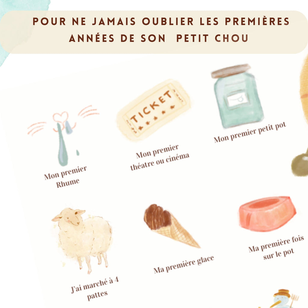 AFFICHE MES PREMIERES FOIS À TAMPONNER - Bébé Nido