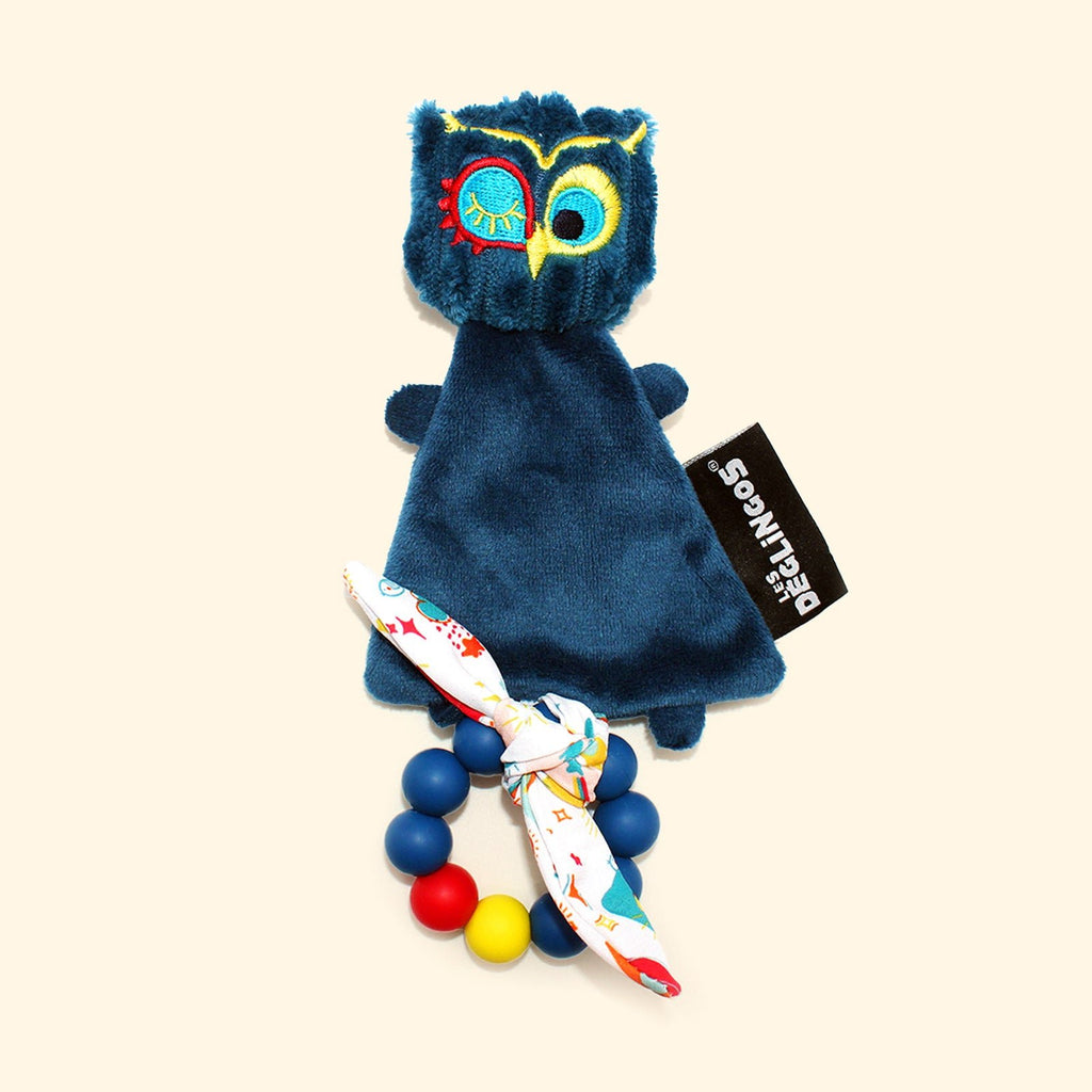 COFFRET CADEAU DOUDOU ET ANNEAU DE DENTITION ASTRO LE HIBOU - Bébé Nido