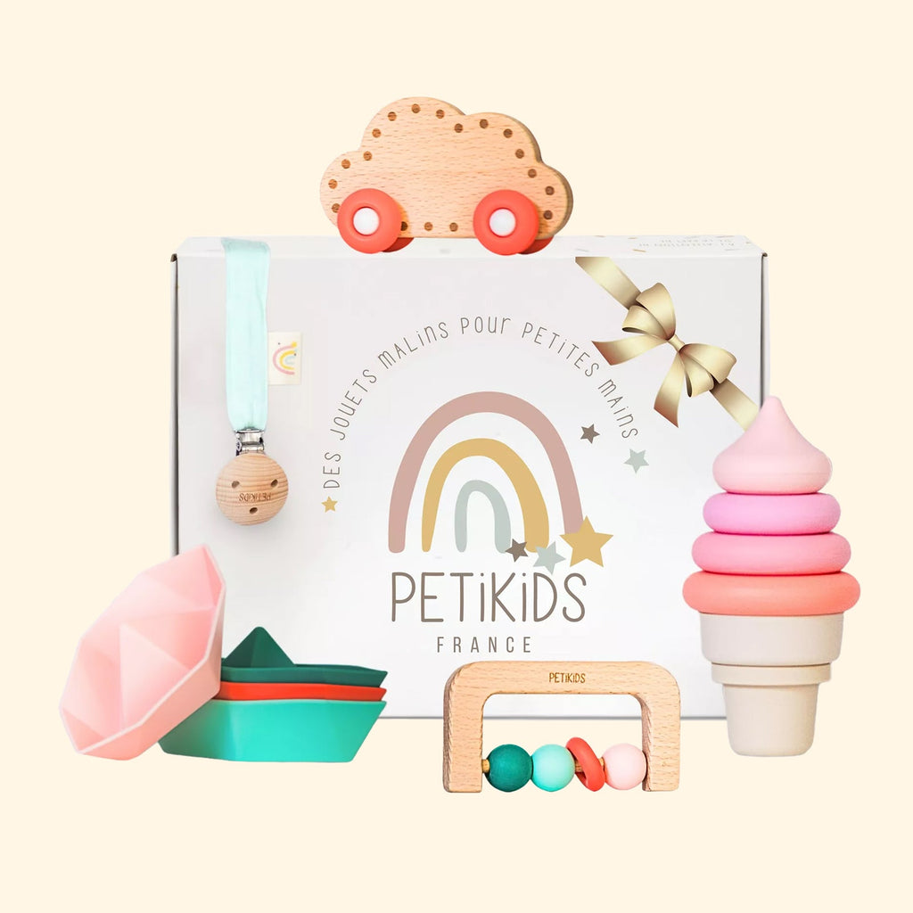 COFFRET D'ÉVEIL NAISSANCE 5 EN 1 ROSE - Bébé Nido