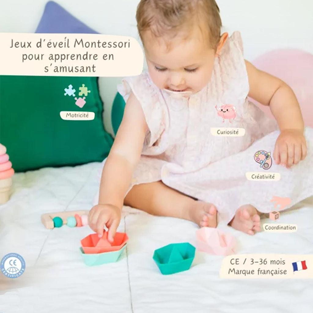 COFFRET D'ÉVEIL NAISSANCE 5 EN 1 ROSE - Bébé Nido