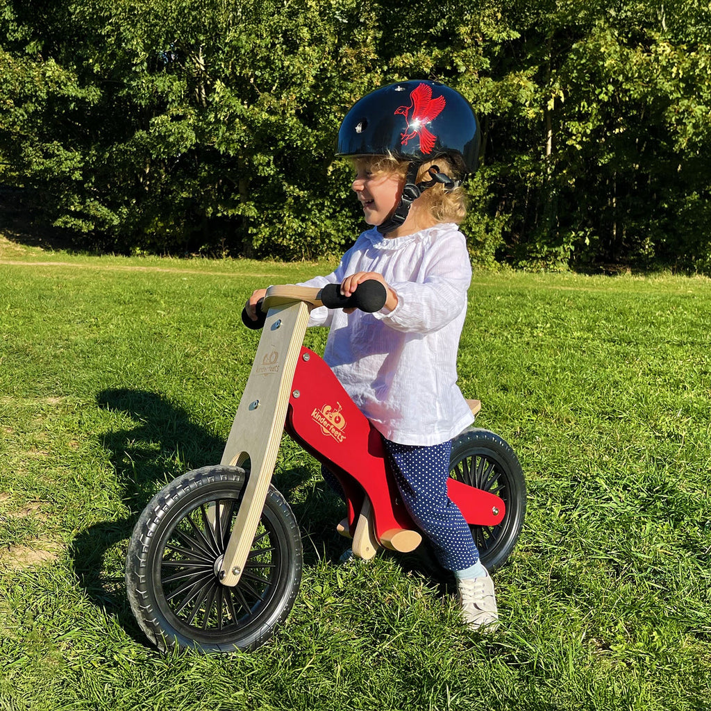 DRAISIENNE EN BOIS NATUREL ROUGE DÈS 2 ANS - Bébé Nido