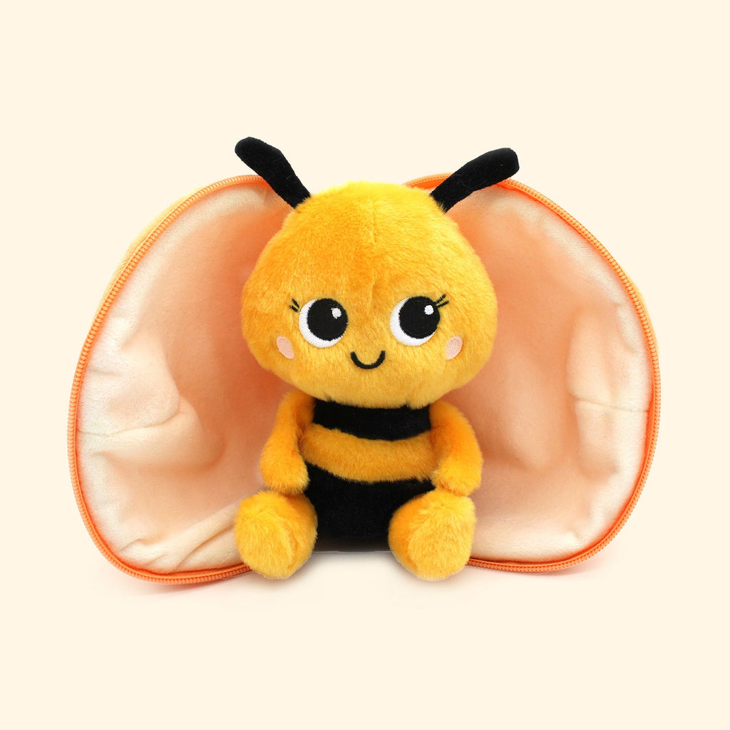 PELUCHE 2 EN 1 FLIPETZ ABEILLE MANDARINE - Bébé Nido