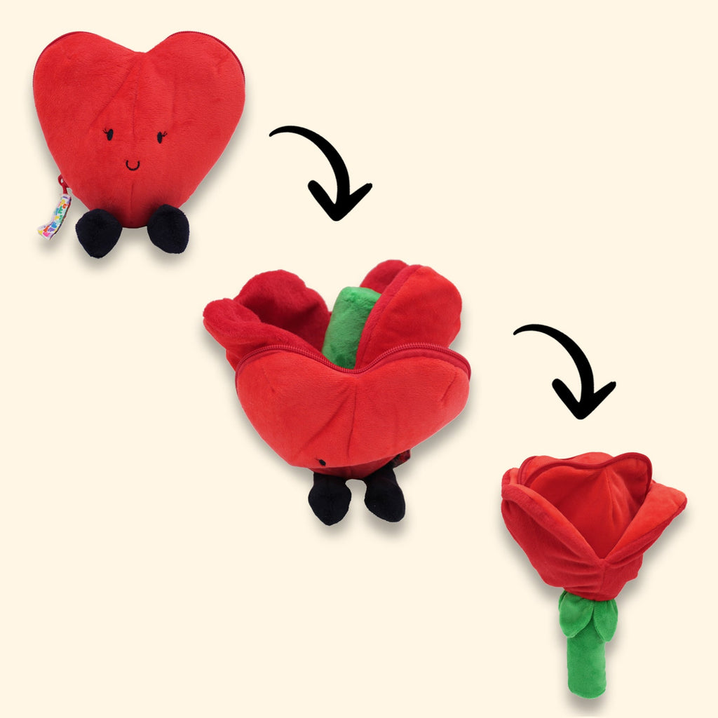 PELUCHE 2 EN 1 FLIPETZ PETIT COEUR ET FLEUR - Bébé Nido