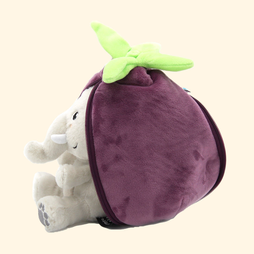 PELUCHE ÉLÉPHANT AUBERGINE - Bébé Nido