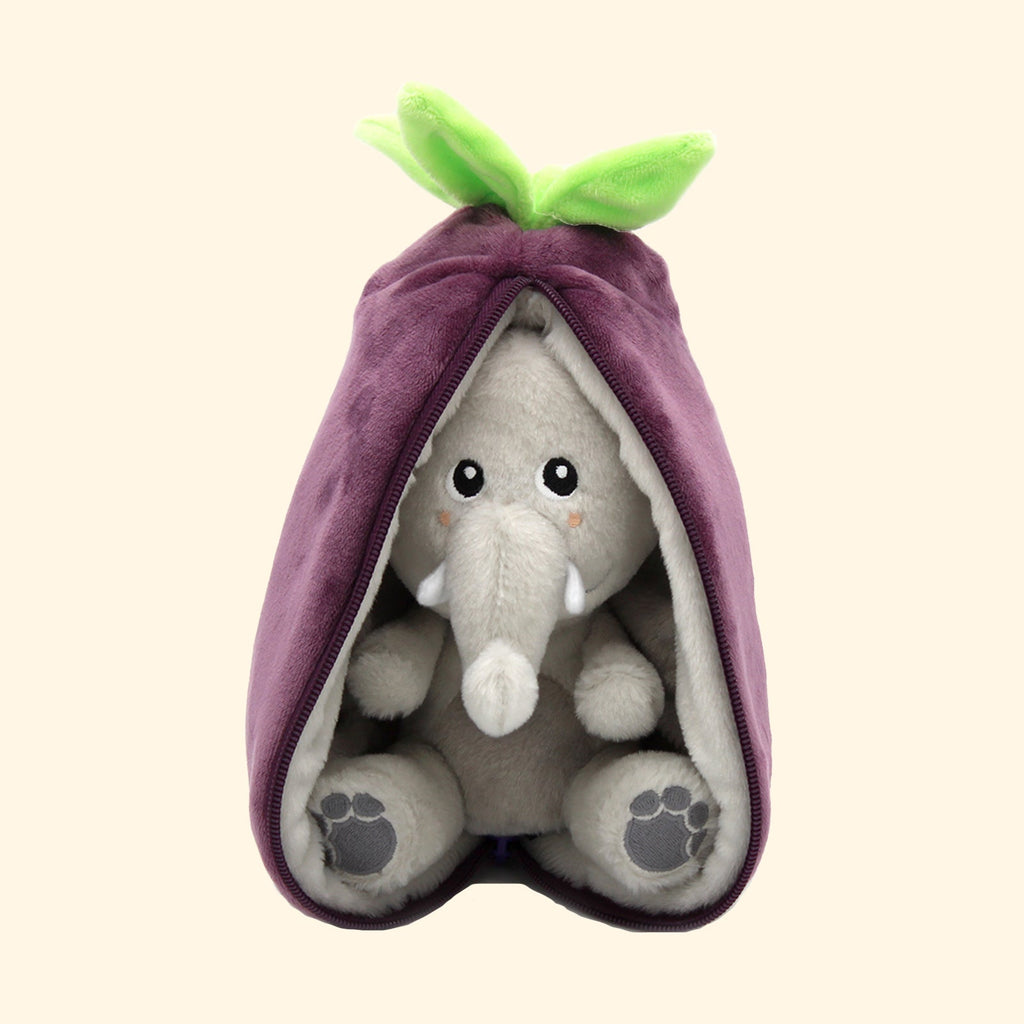 PELUCHE ÉLÉPHANT AUBERGINE - Bébé Nido