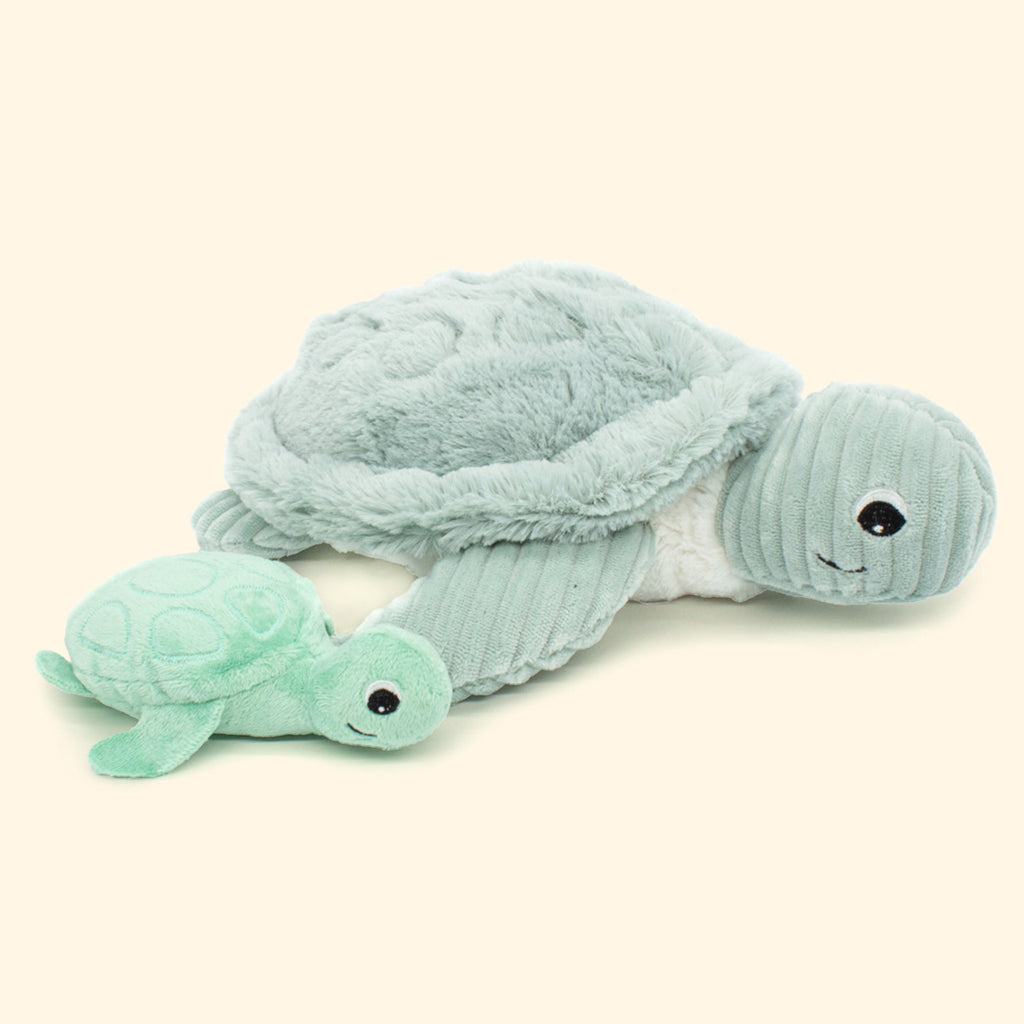 PELUCHE MAMAN TORTUE ET SON BÉBÉ MENTHE - Bébé Nido