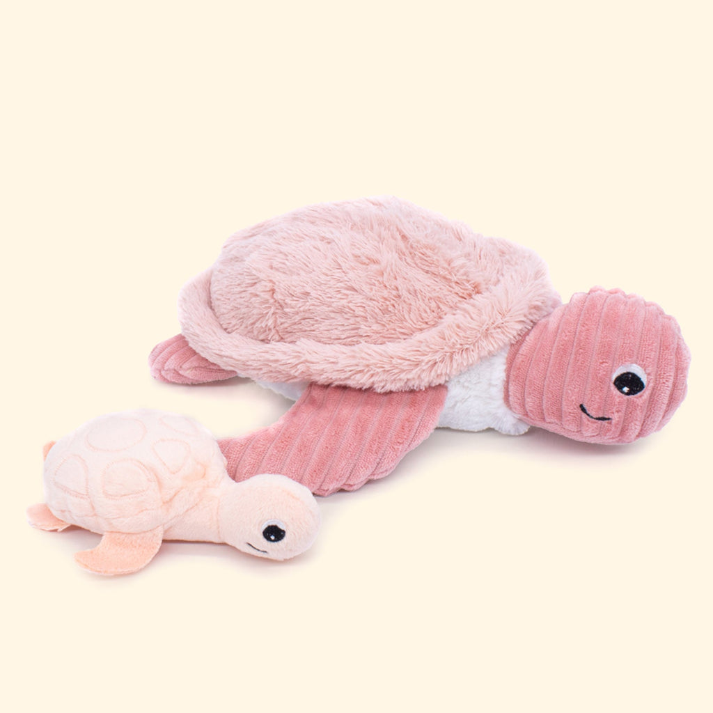 PELUCHE MAMAN TORTUE ET SON BÉBÉ ROSE - Bébé Nido