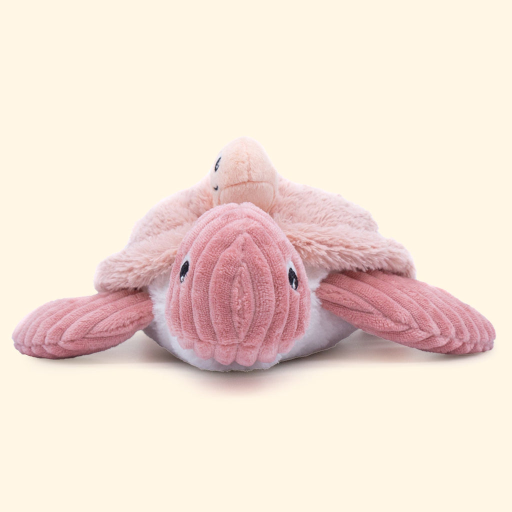 PELUCHE MAMAN TORTUE ET SON BÉBÉ ROSE - Bébé Nido